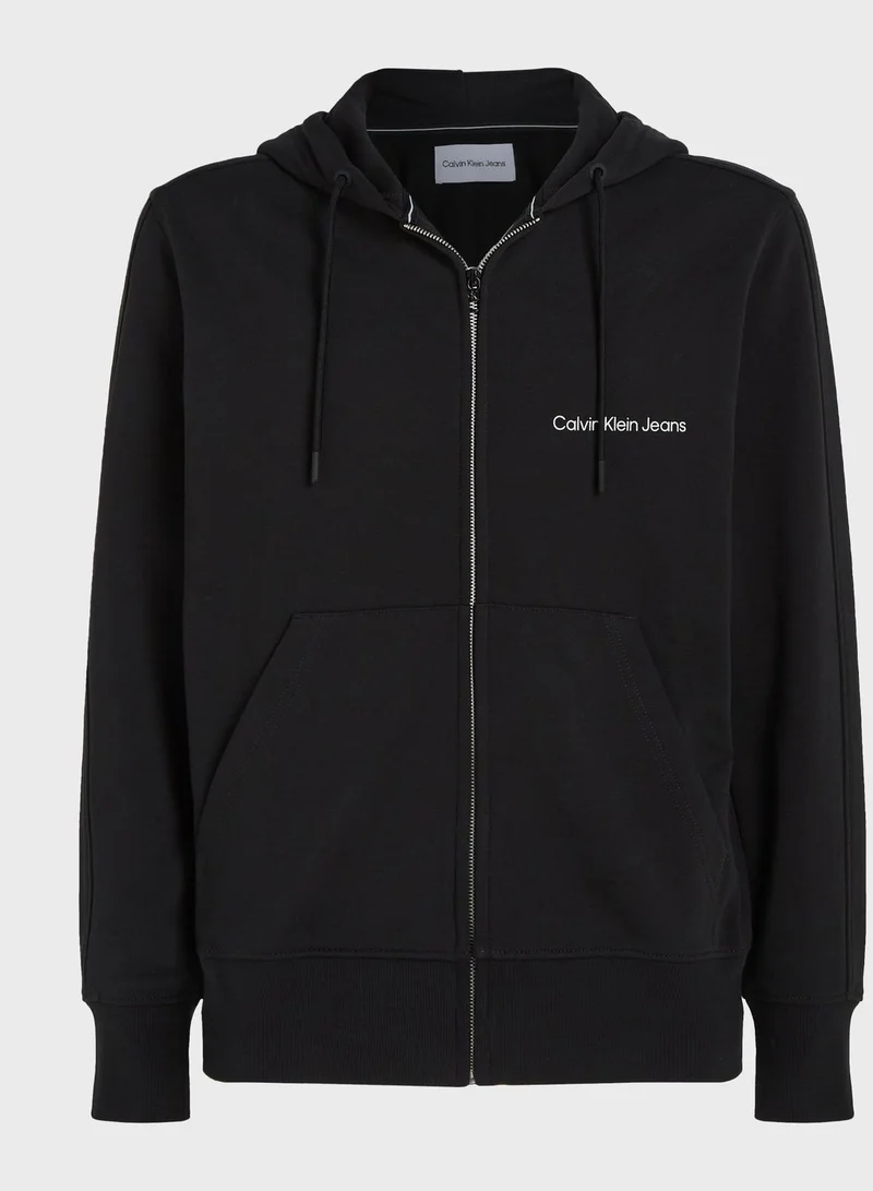 Calvin Klein Jeans Logo Zip Through Hoodie