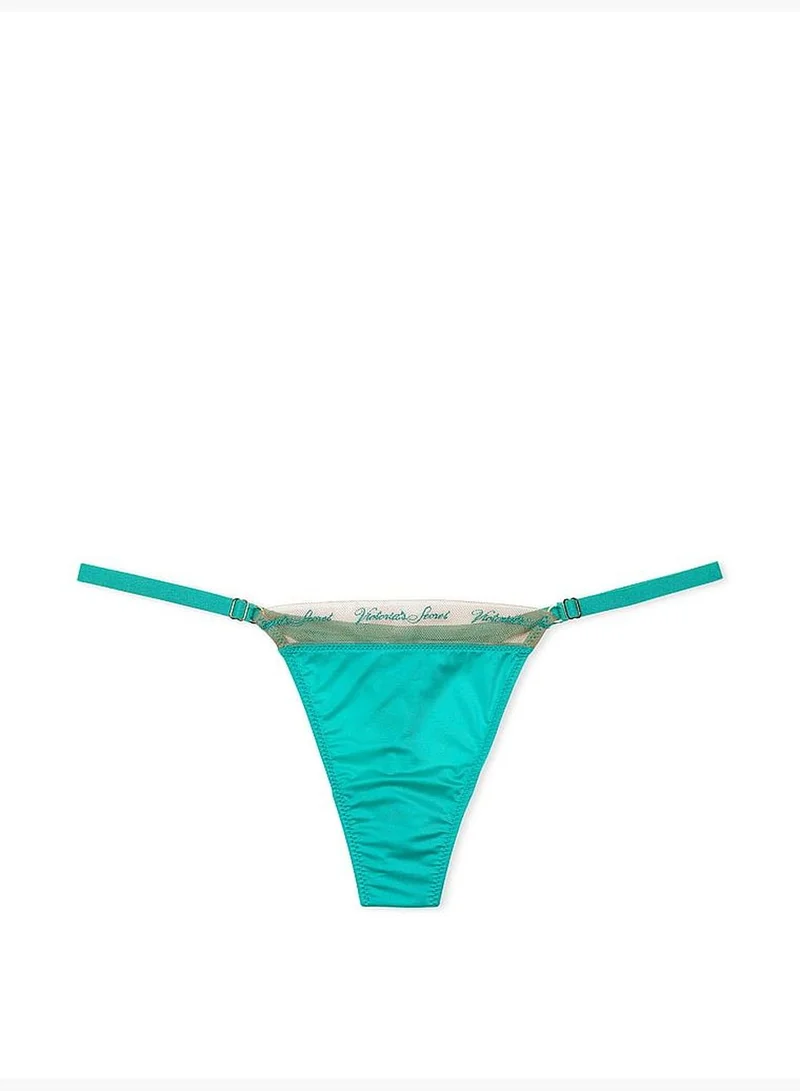 Victoria's Secret Logo Embroidery Adjustable String Thong Panty