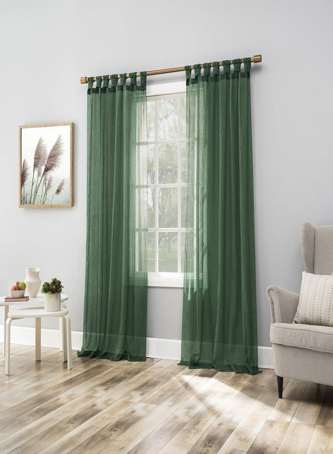 نو. 918 رقم 918، مارغريت، عبوة من قطعتين، ستارة شفافة بحلقات علوية، مقاس 51 بوصة × 84 بوصة، لون أخضر دائم - Image 5