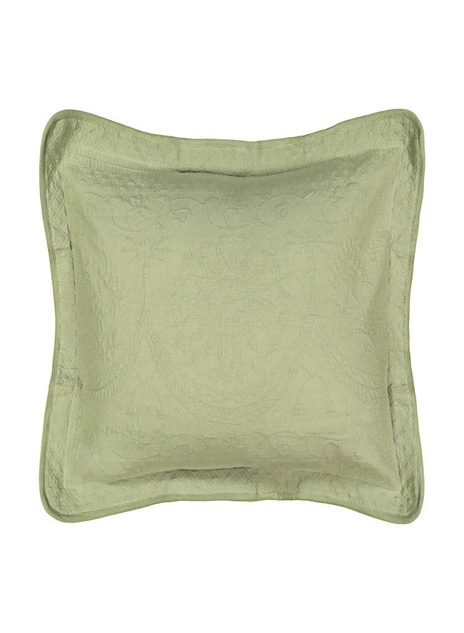 هيستوريك تشارلستون غطاء وسادة مزخرف بنمط زهور ماتيلاسيه عصري من تشارلستون التاريخية، بنقشة الملك تشارلز، مصنوع من القطن بنسبة 100%، يسمح بمرور الهواء، مقاس قياسي (20 بوصة × 26 بوصة)، لون أخضر فاتح - Image 1