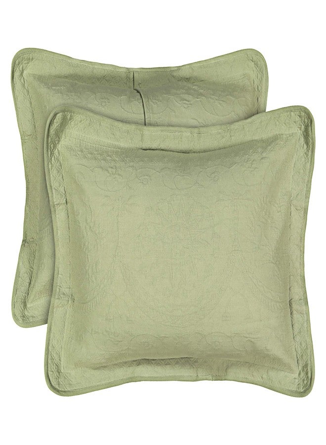 هيستوريك تشارلستون غطاء وسادة مزخرف بنمط زهور ماتيلاسيه عصري من تشارلستون التاريخية، بنقشة الملك تشارلز، مصنوع من القطن بنسبة 100%، يسمح بمرور الهواء، مقاس قياسي (20 بوصة × 26 بوصة)، لون أخضر فاتح - Image 2