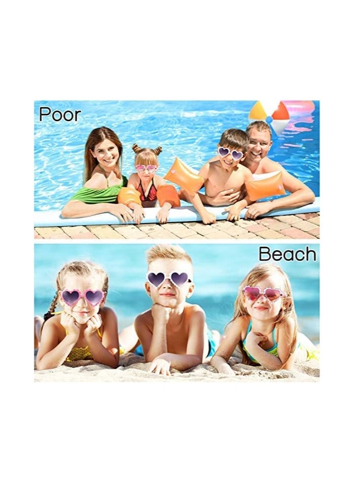Heart Shaped Sunglasses for Kids, 2 Pairs of Stylish Cartoon Sunglasses for Ages 2-10, Fun Metal Eyewear for Girls and Boys, Perfect for Outdoor Activities and Beach Parties - Image 3