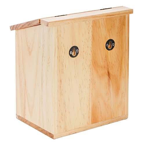 ZENFUN Wooden Suggestion Box with 50 Free Suggestion Cards, Natural Pinewood Ballot Comment Box Donation Box with Locking Hinged Lid for Countertop or Wall Mounted, 8.6" x 6.8" x 10" - Image 3