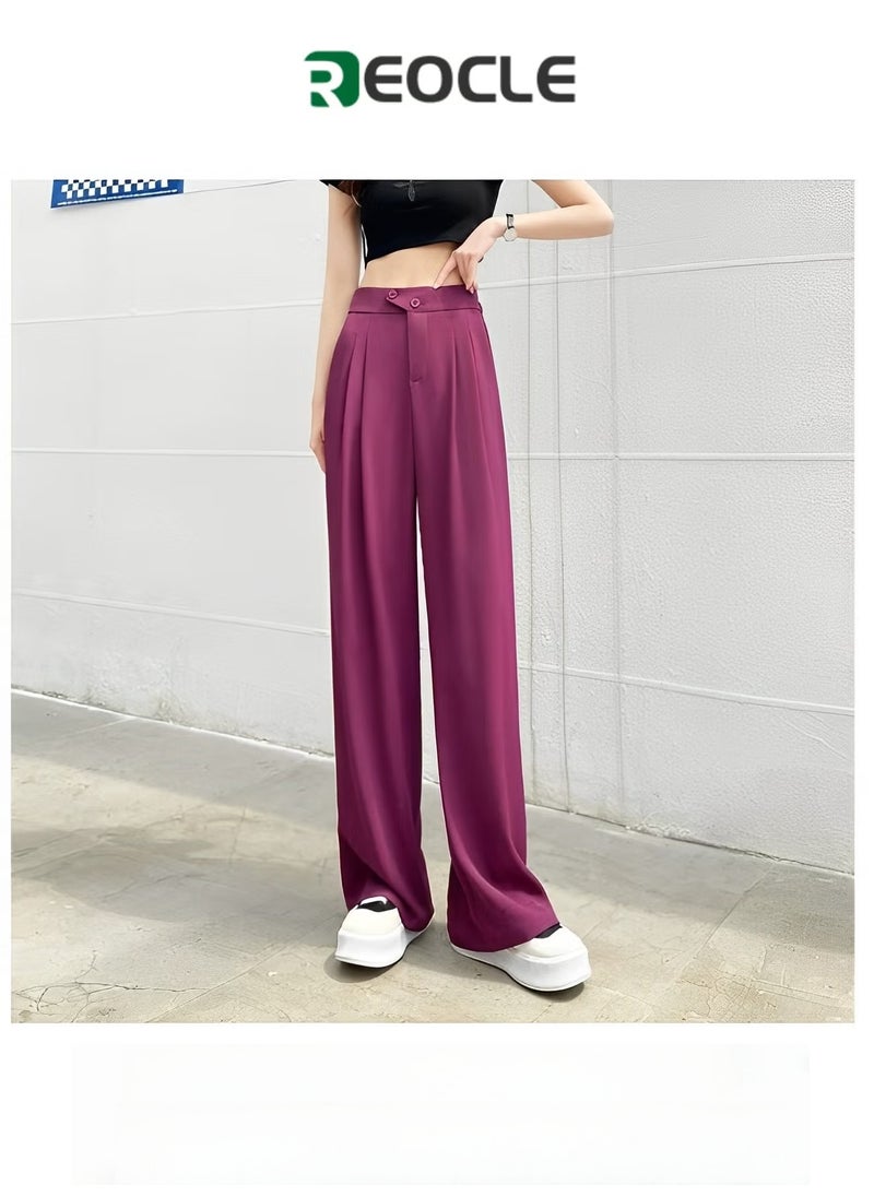 ريوكل بنطلون نسائي واسع الساق بنطلون يوغا مع جيوب بنطلون رياضي فضفاض مريح خفيف الوزن بخصر مرتفع - Image 1