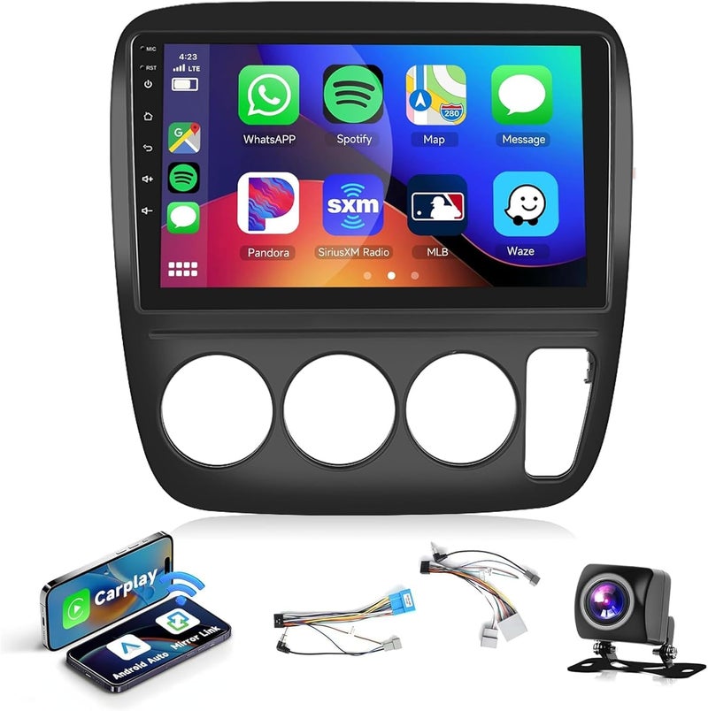 Podofo ستيريو سيارة DSP أندرويد لهوندا CRV 1997 1998 1999 2000 2001 راديو يدوي مع وايرلس كار بلاي أندرويد أوتو، شاشة تعمل باللمس 9 بوصة 26 واجهة بلوتوث شريحة GPS واي فاي SWC USB كاميرا خلفية AHD 2G+32G - Image 1