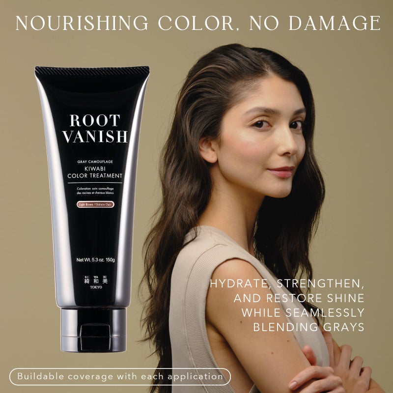 KIWABI Color Treatment for Gray Coverage â€“ Subtle, Gradual Semi-Permanent Hair Color â€“ Hydrating, Sulfate-Free, Ammonia-Free, Vegan Color Depositing with 31 Botanical Extracts (Dark Brown) - Image 2