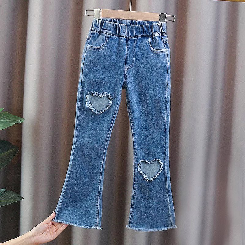 Stretch Girls' Horn Pants Spring Girls Korean Style Casual Jeans For Children And Students - Image 4