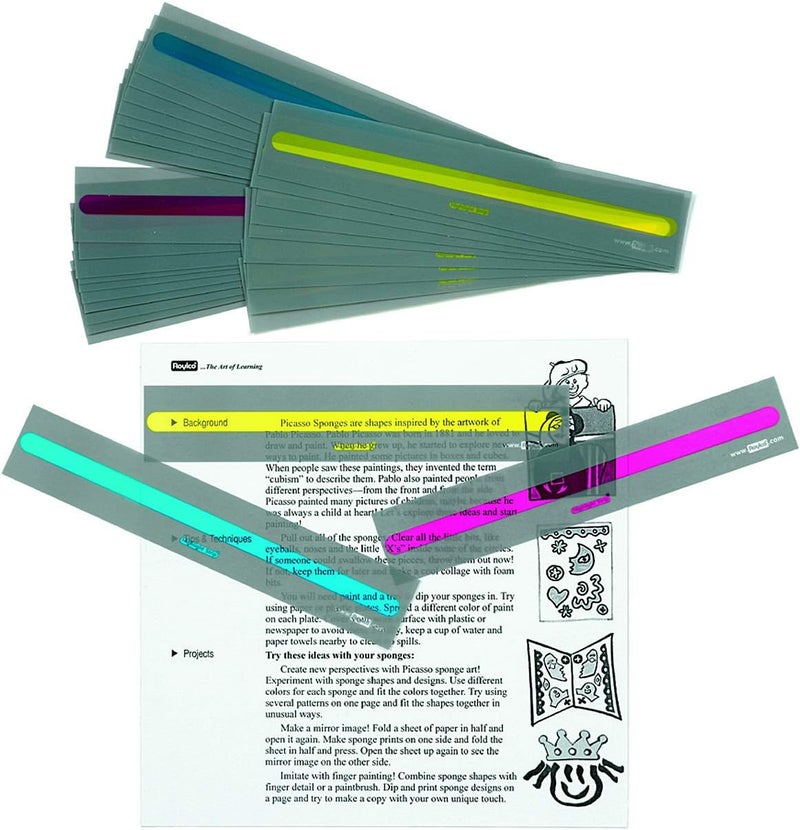 Roylco Reading Bright Colored Highlight Strips for Practicing Reading Skills  Set of 30