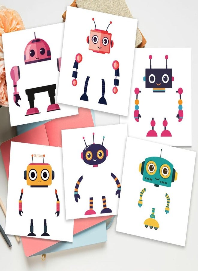 ملصقات مفاتيح إضاءة روبوتية مضحكة من AHANDMAKER، ملصقات حائط ملونة بطابع روبوت كرتوني لمفاتيح الإضاءة، والمنافذ، وحواف غرف النوم، وغرف المعيشة، والفصول الدراسية - Image 4