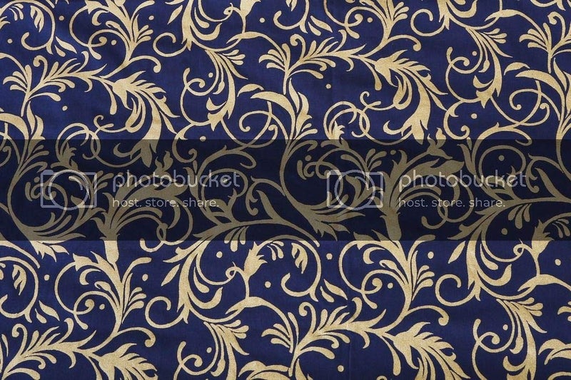 Dekor World Cotton Gold Printed Blue Table Runner (33x240cm) (Pack of 1)-8 Seater Dining & Center Table - Image 3