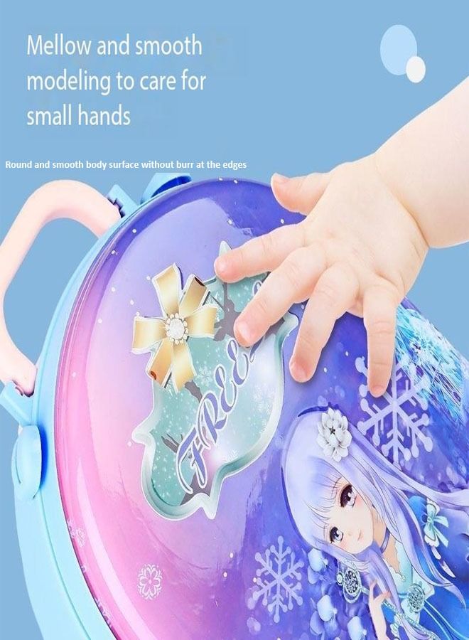 فاشون هوم مجموعة مكياج ديزني فروزن إلسا آنا للبنات، حقيبة مستحضرات تجميل بعجلات - Image 2