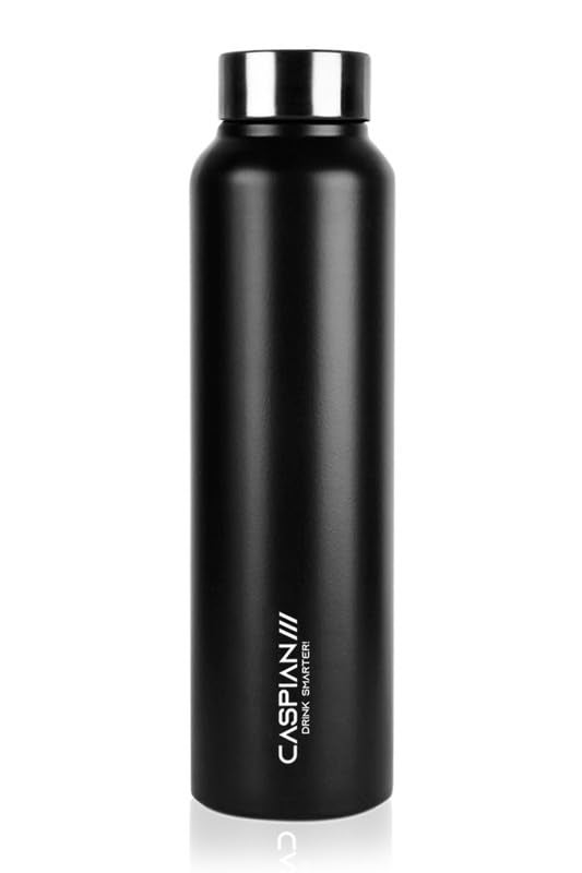 Caspian Astra Stainless Steel Water Bottle 1 ltr (Litre) for Fridge, Home, Office, School, Gym-Ideal for Adults, Men, Women, Kids, Boys, Girls-1000ml Leakproof, Rust free, Set of 3, Black Blue & Green - Image 2