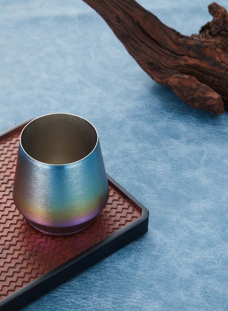 LETIOSA أكواب قهوة تيتانيوم مزدوجة الجدران 200 مل - كوب مائل مثالي، كوب إسبرسو وكوب شاي معزول للسفر، والتخييم، والمكتب، وديكور المنزل - إكسسوارات مكتبية أنيقة - Image 2