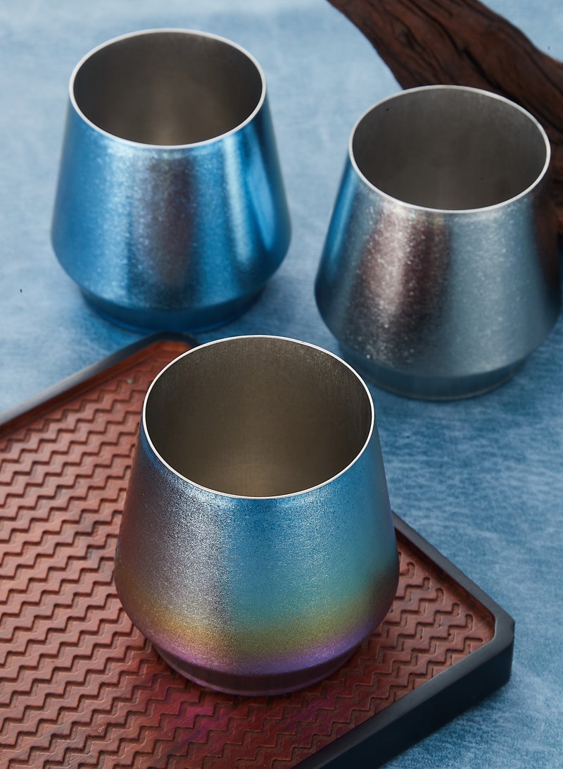 LETIOSA أكواب قهوة تيتانيوم مزدوجة الجدران 200 مل - كوب مائل مثالي، كوب إسبرسو وكوب شاي معزول للسفر، والتخييم، والمكتب، وديكور المنزل - إكسسوارات مكتبية أنيقة - Image 3