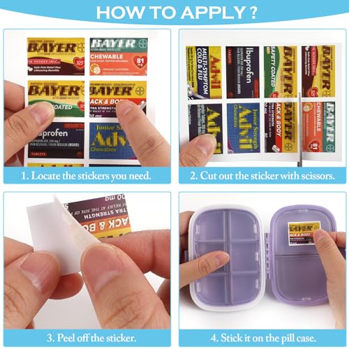 vanow 482Pcs Medicine Stickers for Pill Organizers, Quality Travel Daily Medication Organizer Stickers of Brands, 47 Sheets Pill Box Lables Stickers… - Image 4