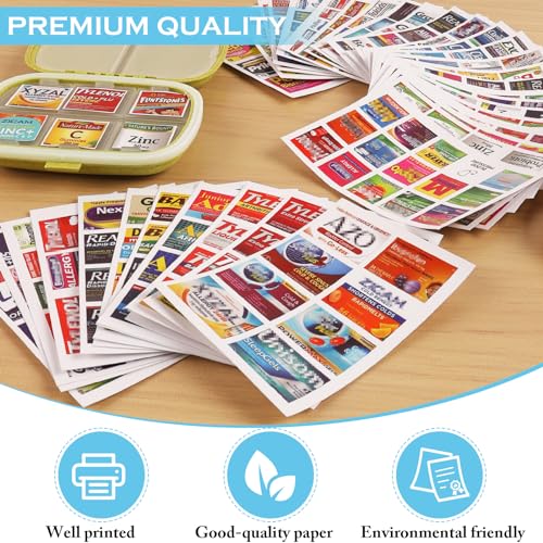 vanow 482Pcs Medicine Stickers for Pill Organizers, Quality Travel Daily Medication Organizer Stickers of Brands, 47 Sheets Pill Box Lables Stickers… - Image 3