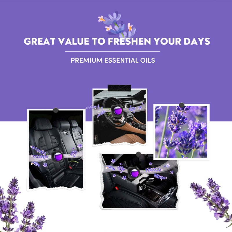 DRIVEJOY Car Air Freshener Vent Clips, 8 Pack, Provides Long-Lasting Scent, Up to 240 Days, Odor Eliminator (Lavender) - Image 5