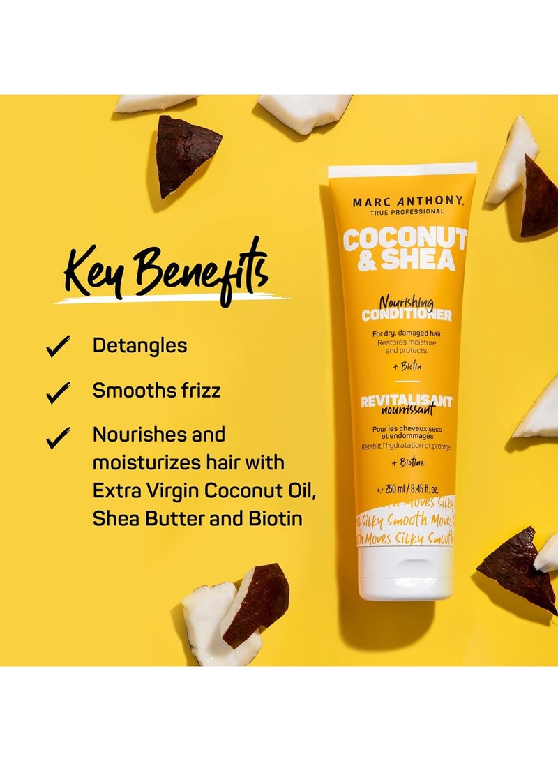 Marc Anthony 100% Coconut Oil & Shea Butter Hydrating Conditioner 250ml — Nourishes & Softens Hair - Image 4