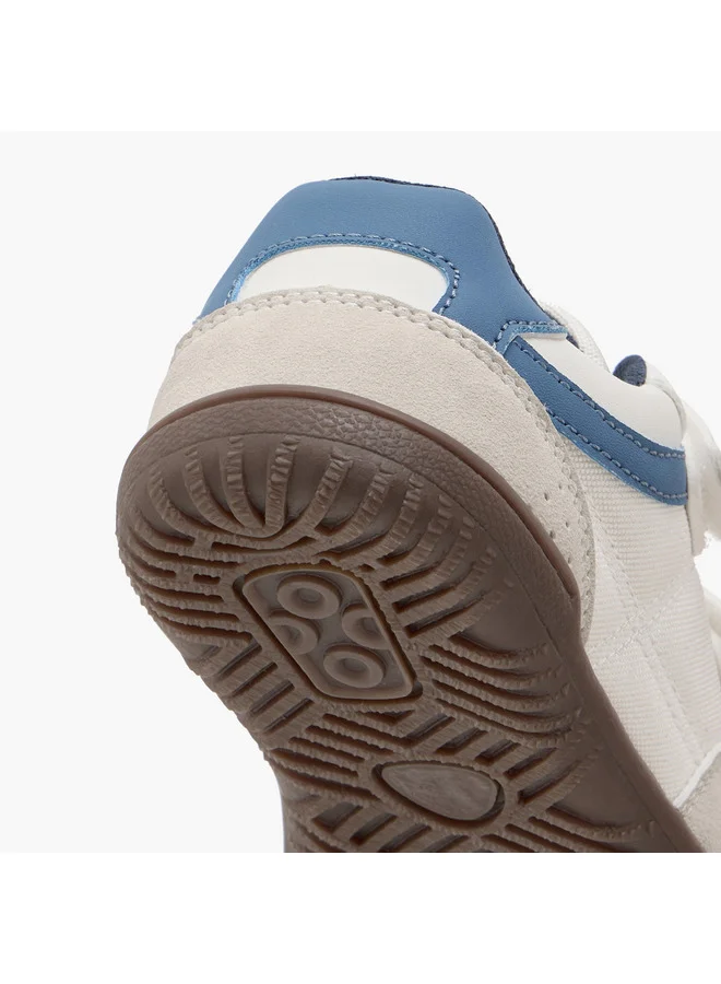 جونيورز Boys Panelled Sneakers with Hook and Loop Closure