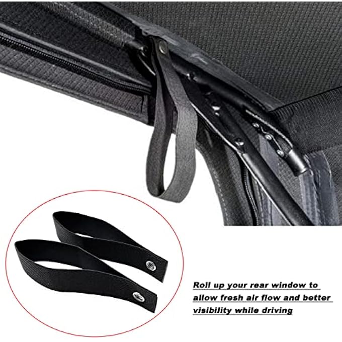 rayihni أحزمة نافذة خلفية لجيب رانجلر JK، أحزمة لف نافذة خلفية لجيب السقف الناعم، أحزمة ربط، أحزمة سقف ناعمة، 2 قطعة - Image 2