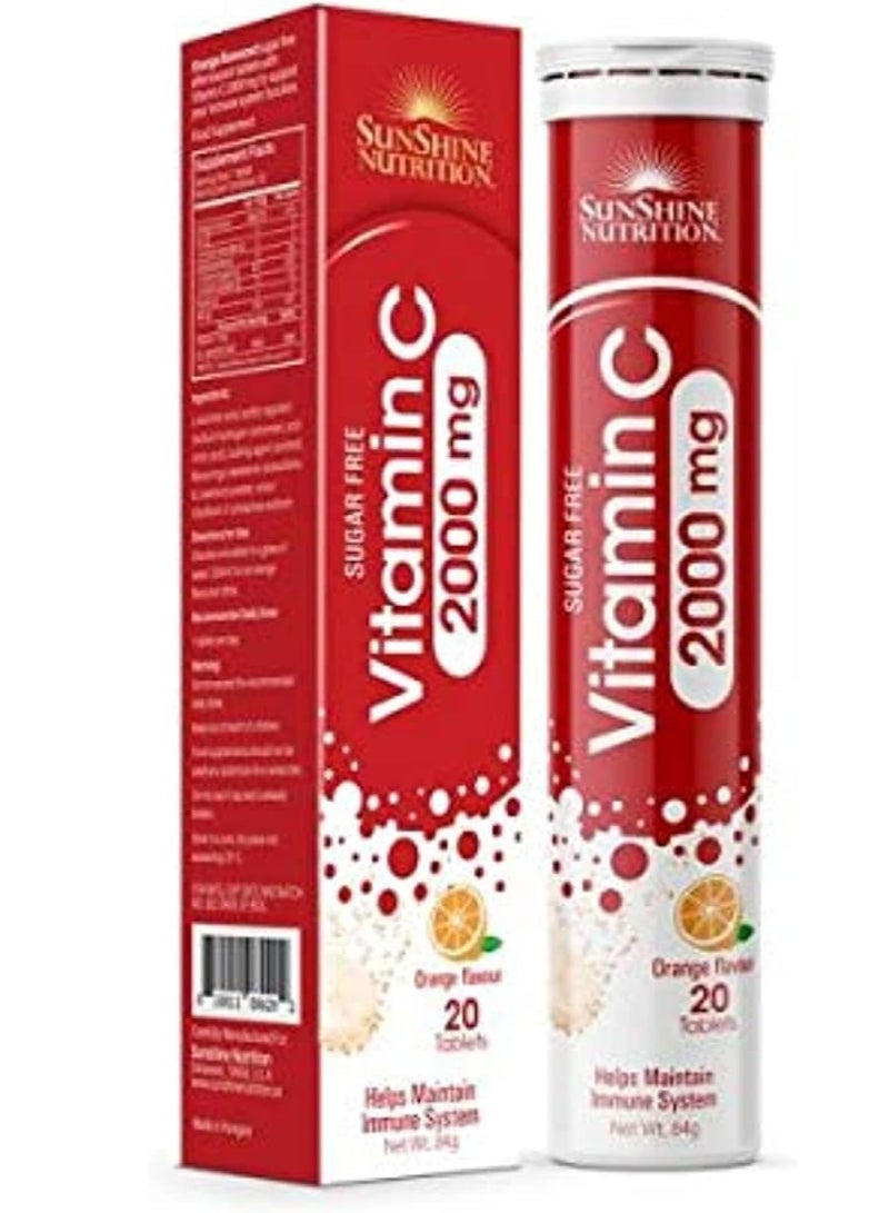 SUNSHINE NUTRITION Vitamin  2000mg Orange Flavor 20 Tabs - 08429  - Image 1