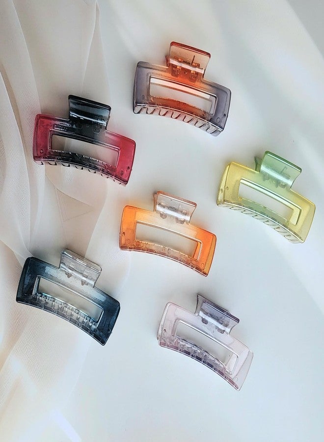 RHOSYN HAIR ACCESSORIES 6 Pieces Colorful Hair Clutchers Rectangular Claw Clips Fancy Barrettes Ponytail Holders - Image 4