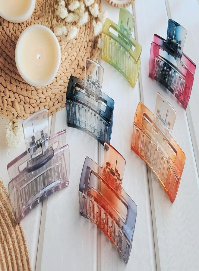 RHOSYN HAIR ACCESSORIES 6 Pieces Colorful Hair Clutchers Rectangular Claw Clips Fancy Barrettes Ponytail Holders - Image 5