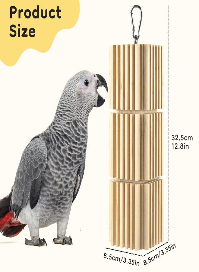 DBNESS Large Parrot Chew Toys, Natural Wooden Hanging Bird Foraging Toy Beak Grinding Blocks for African Grey, Amazon Parrots, Eclectus, Macaws - Image 2