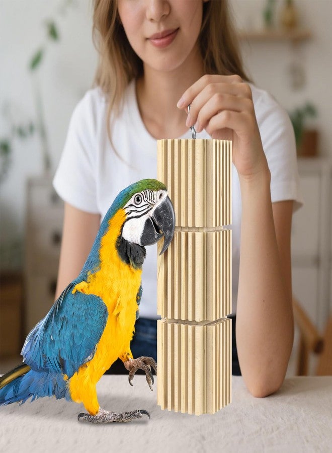 DBNESS Large Parrot Chew Toys, Natural Wooden Hanging Bird Foraging Toy Beak Grinding Blocks for African Grey, Amazon Parrots, Eclectus, Macaws - Image 5