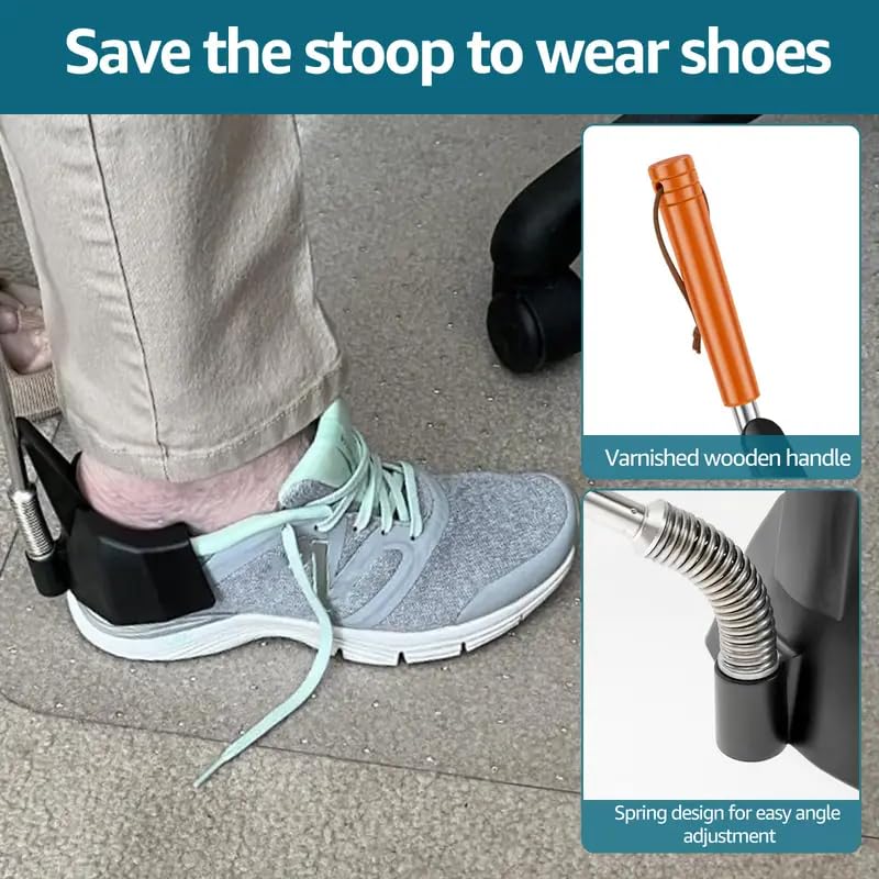 LOOKMINT Ergonomic Long Shoehorn with Adjustable Handle – Easy Grip Telescopic Shoe Horn for Men, Women, Seniors – Flexible ABS Plastic, Slip-Resistant Design for Daily Comfort and Independence - Image 4