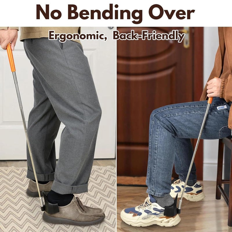 LOOKMINT Ergonomic Long Shoehorn with Adjustable Handle – Easy Grip Telescopic Shoe Horn for Men, Women, Seniors – Flexible ABS Plastic, Slip-Resistant Design for Daily Comfort and Independence - Image 5