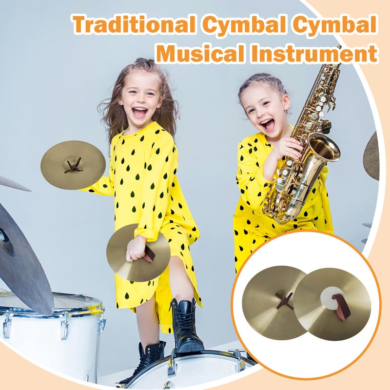 Deevoka Hand Cymbals Percussion Instrument Hand Cymbals Alloy for Performance Party Beginner Professional Drum Players, 10inch - Image 3