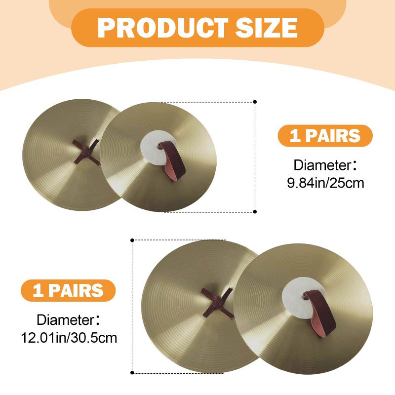 Deevoka Hand Cymbals Percussion Instrument Hand Cymbals Alloy for Performance Party Beginner Professional Drum Players, 10inch - Image 5