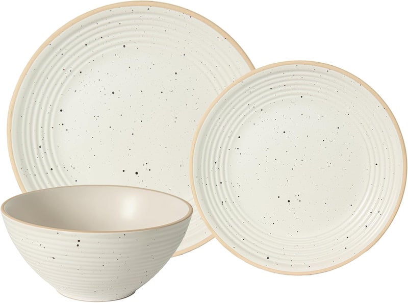 Safdie Stoneware Dinnerware Set Dishes for 4 Plates and Bowls Set Microwave Safe Platos de Cocina Kitchen Plates Cream - Image 1