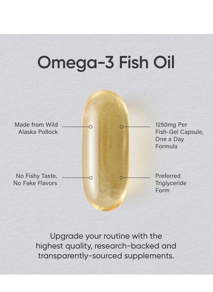 Omega-3 Triple Strength 1250 Mg Made With Alaskaomega With Triglyceride Epa And Dha Heart Brain And Joint Support 90 Softgels