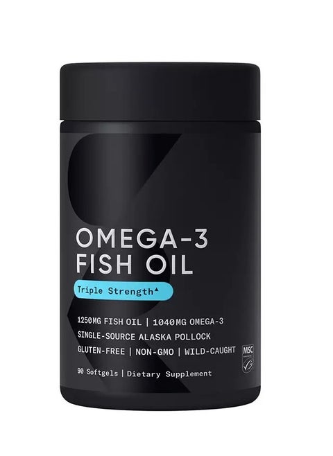 Omega-3 Triple Strength 1250 Mg Made With Alaskaomega With Triglyceride Epa And Dha Heart Brain And Joint Support 90 Softgels