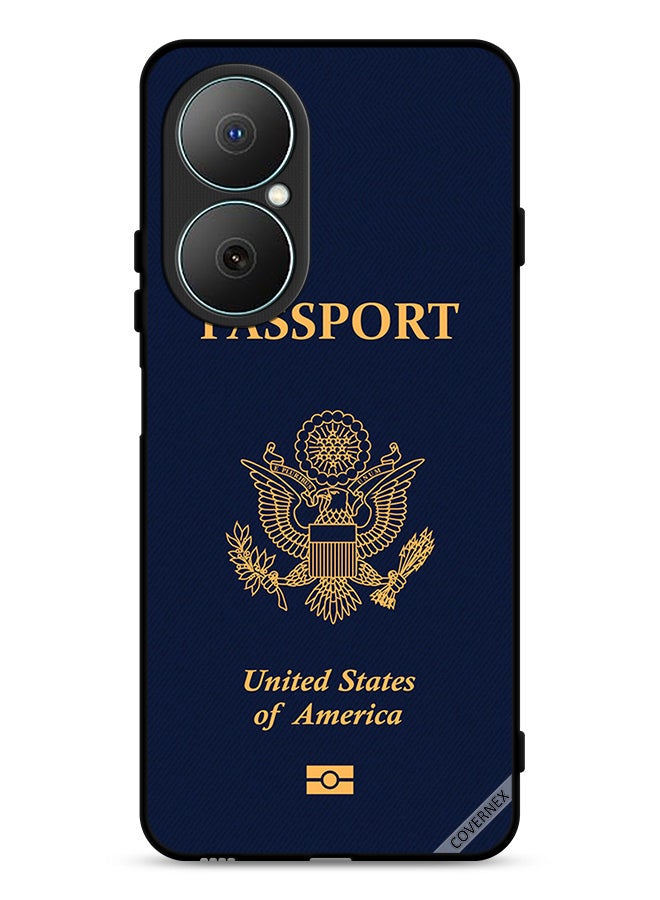 غطاء حماية لهاتف هواوي نوفا Y73 بنمط جواز السفر الأمريكي