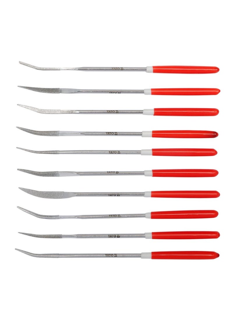 YATO 10Pcs Diamond Needle Riffler Set 3X140X30mm YT-6146