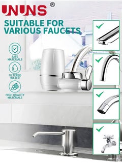 UNUNS Faucet Water Filter,Water Purifier For Faucet With 1 Filter,Multi-Stage Advanced Faucet Water Filter System Removes Chlorine,Sediment, Chemicals Suitable For Kitchen And Bathroom  - Image 2