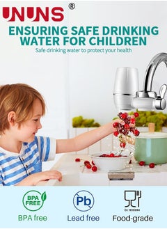 UNUNS Faucet Water Filter,Water Purifier For Faucet With 1 Filter,Multi-Stage Advanced Faucet Water Filter System Removes Chlorine,Sediment, Chemicals Suitable For Kitchen And Bathroom  - Image 4
