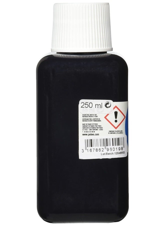Pebeo طلاء قماش ساتاكولور غير شفاف زجاجة سعة 250 مل، أسود