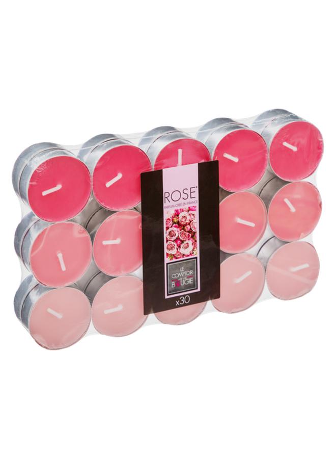 atmosphera Nina 30-Piece Long Lasting Aroma Rose Scented Candle Set Pink 350G - Image 4