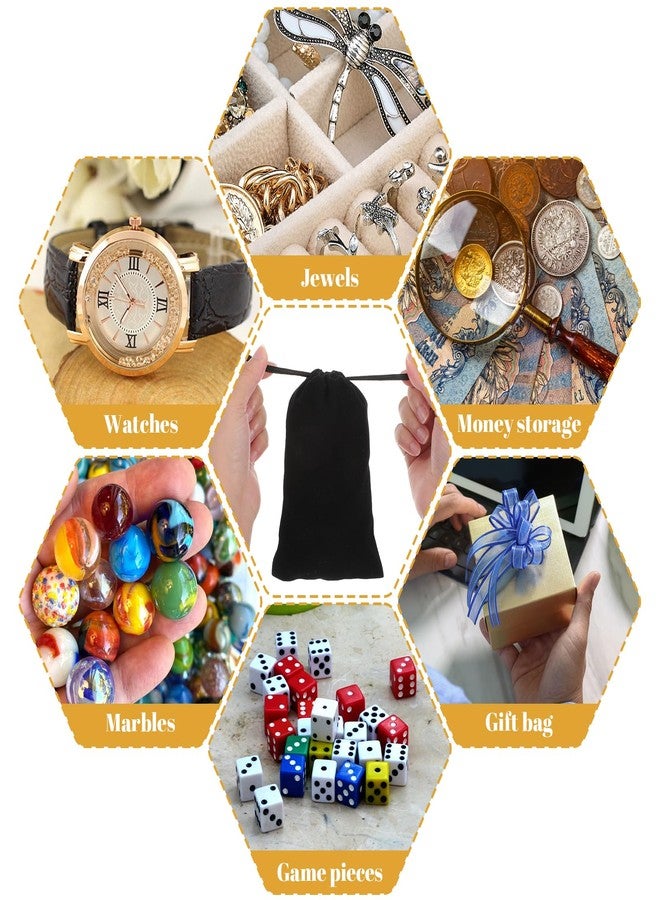AojSup 100 Pcs 4 x 6 Inch Premium Velvet Drawstring Bags, Luxurious Black Velvet Gift Bags with Drawstring Closure for Jewelry Storage, Wedding Favors and Party Supplies - Image 4