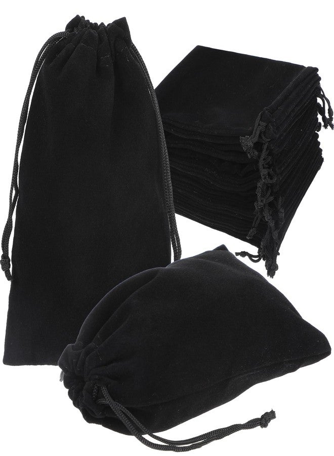 AojSup 100 Pcs 4 x 6 Inch Premium Velvet Drawstring Bags, Luxurious Black Velvet Gift Bags with Drawstring Closure for Jewelry Storage, Wedding Favors and Party Supplies - Image 1