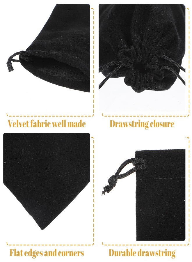 AojSup 100 Pcs 4 x 6 Inch Premium Velvet Drawstring Bags, Luxurious Black Velvet Gift Bags with Drawstring Closure for Jewelry Storage, Wedding Favors and Party Supplies - Image 3