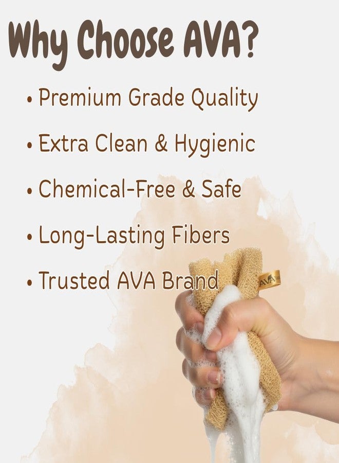 AVA100% Natural Sun-Dried Loofah | Organic Bath Scrubber for Women & Men | Gentle Exfoliating Body Scrub Sponge | Eco-Friendly, Biodegradable Body Brush | Removes Dead Skin | Pack of 6 - Image 5