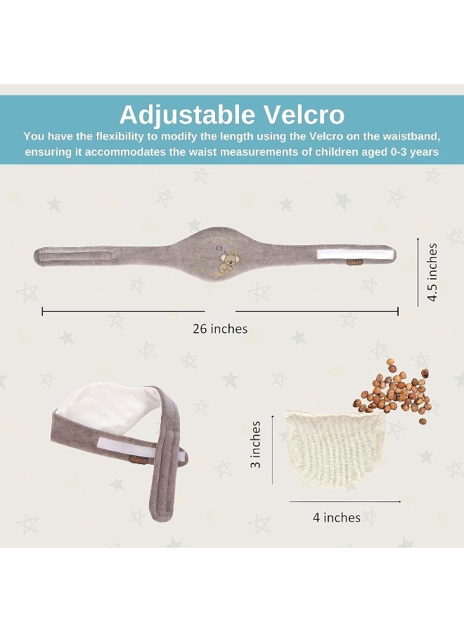Pafuly Baby Colic Gas and Upset Stomach Relief for Newborns-100% Cherry Seed-Heated Tummy Wrap-Colic Baby Swaddling Belt for Natural Relief–Soothing and Calming (Gray) - Image 4