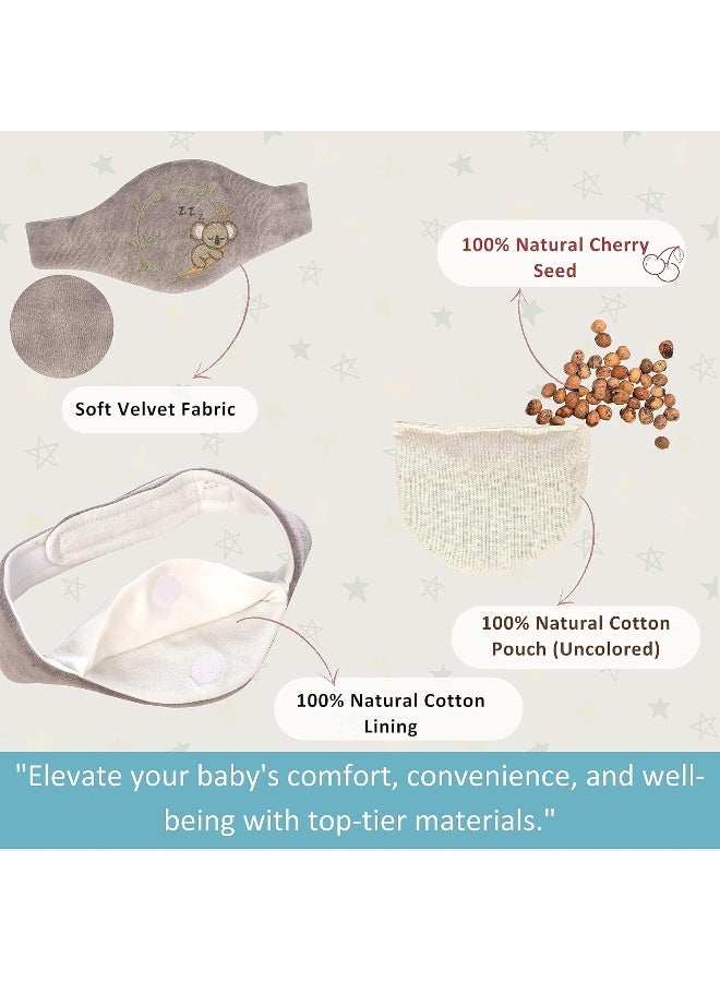Pafuly Baby Colic Gas and Upset Stomach Relief for Newborns-100% Cherry Seed-Heated Tummy Wrap-Colic Baby Swaddling Belt for Natural Relief–Soothing and Calming (Gray) - Image 5