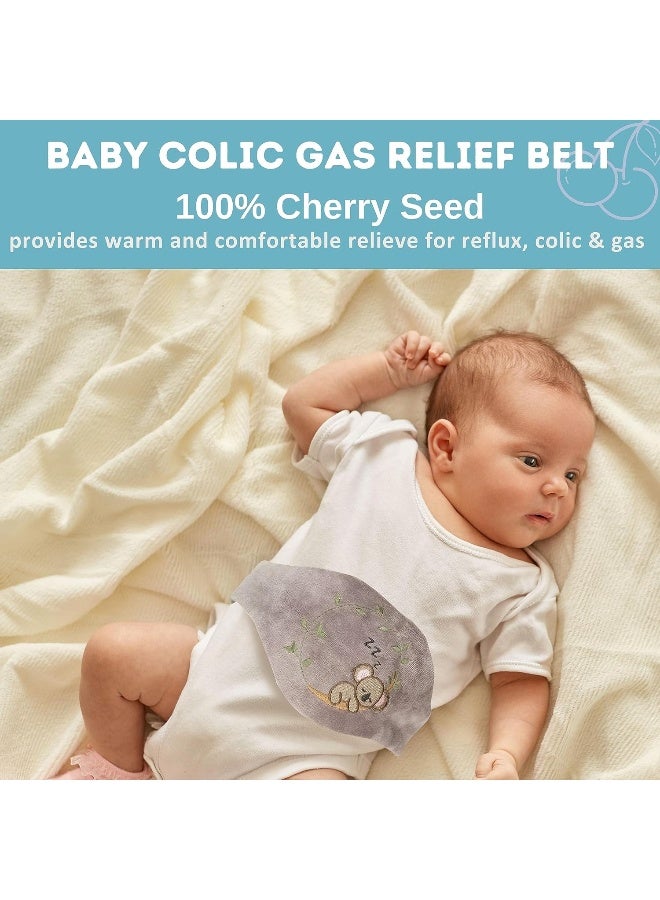 Pafuly Baby Colic Gas and Upset Stomach Relief for Newborns-100% Cherry Seed-Heated Tummy Wrap-Colic Baby Swaddling Belt for Natural Relief–Soothing and Calming (Gray) - Image 2