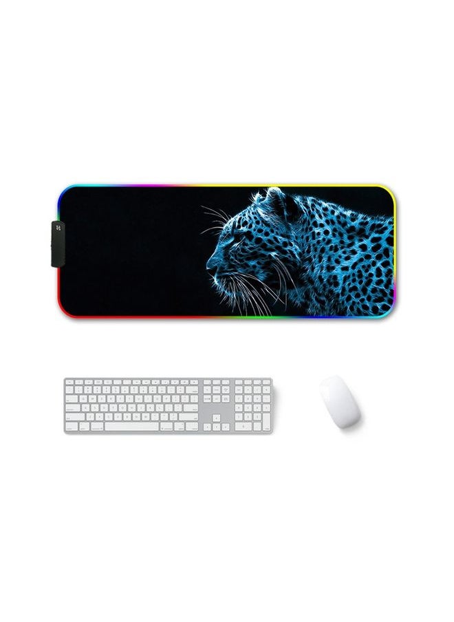BURAQ 350x600x3mm F-01 Rubber Thermal Transfer RGB Luminous Non-Slip Mouse Pad(Ice Lend)  - Image 1